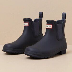 NEW HUNTER Original Chelsea Rain Boots Waterproof in Navy For Women 1025 6s3